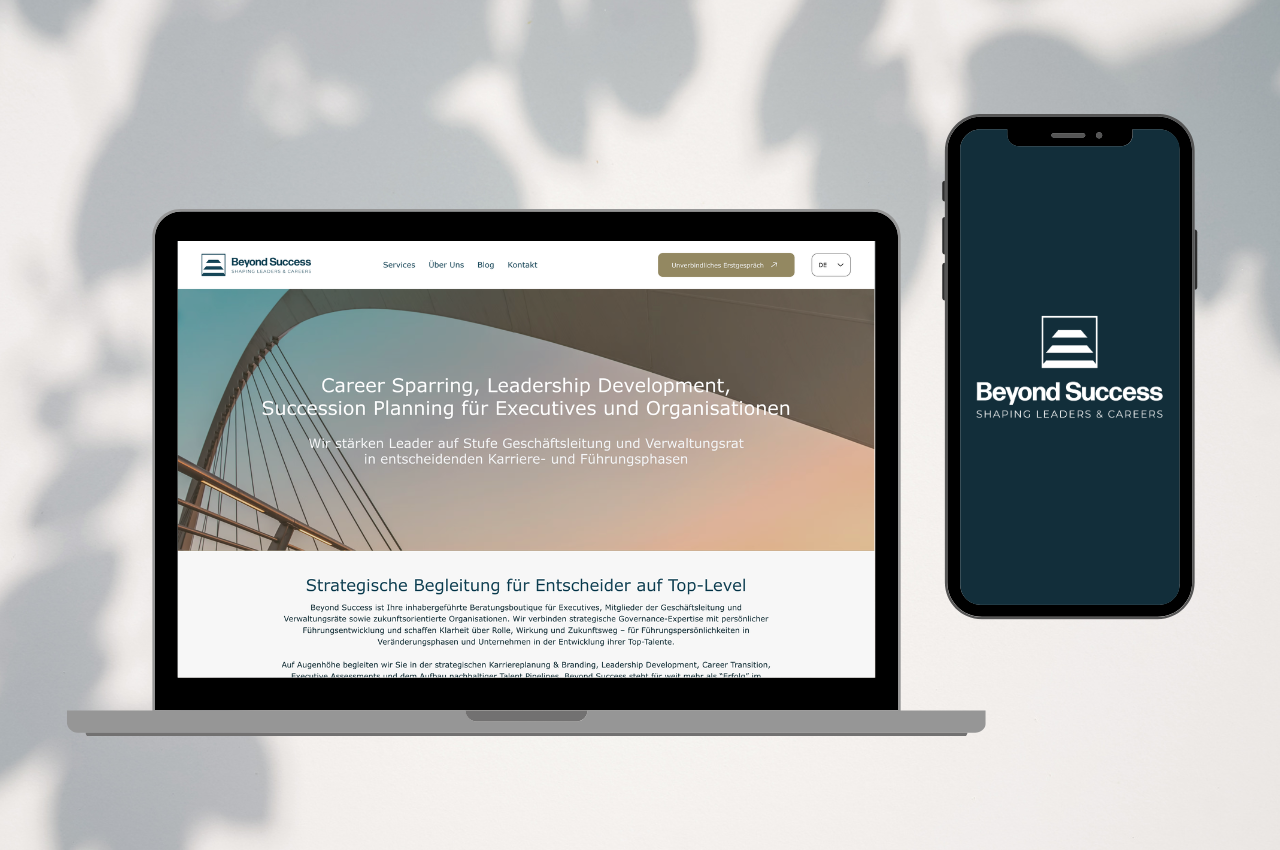 Beyond Success website redesign by Mana Designs