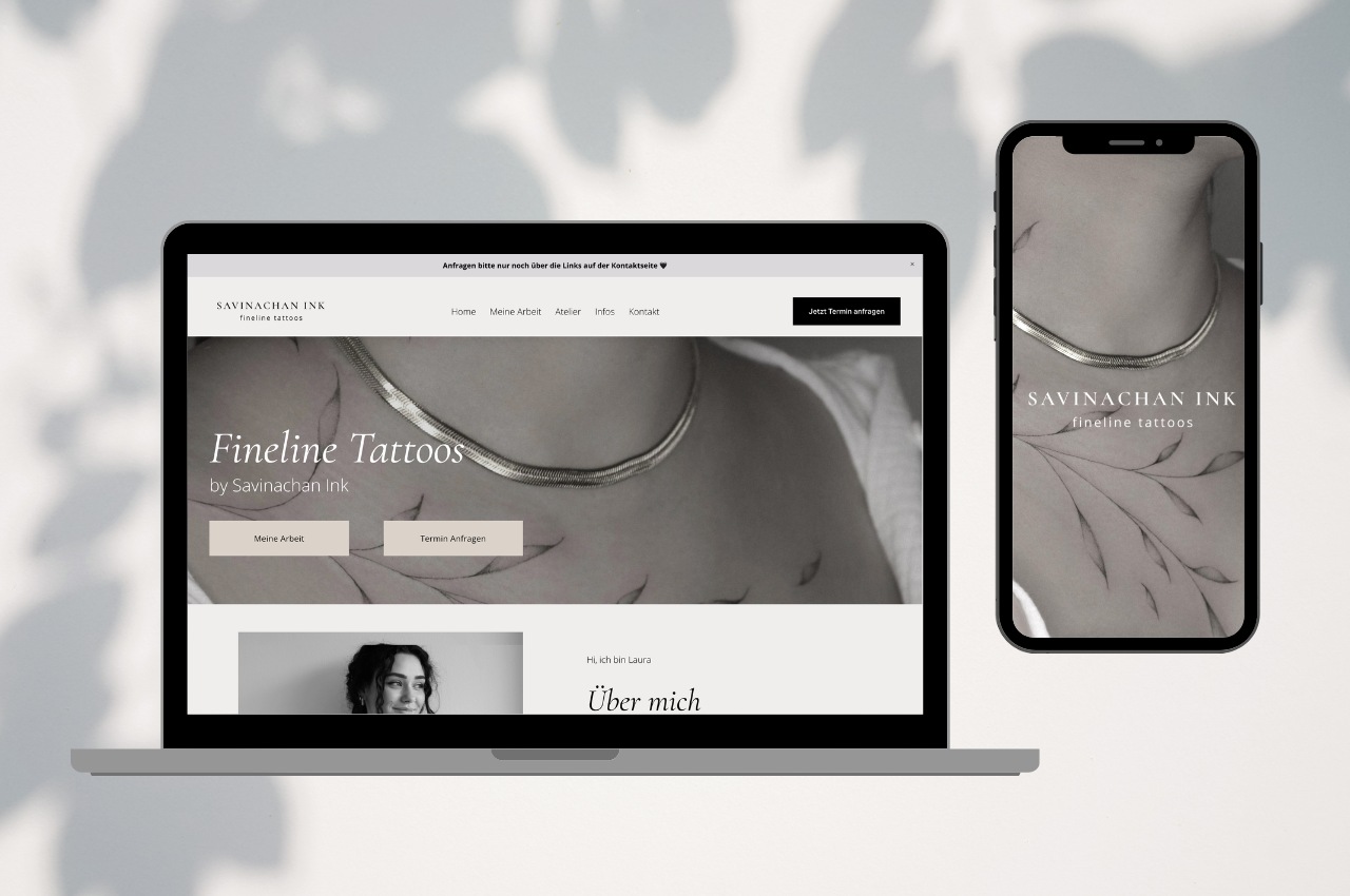 Savinachan Ink website redesign by Mana Designs